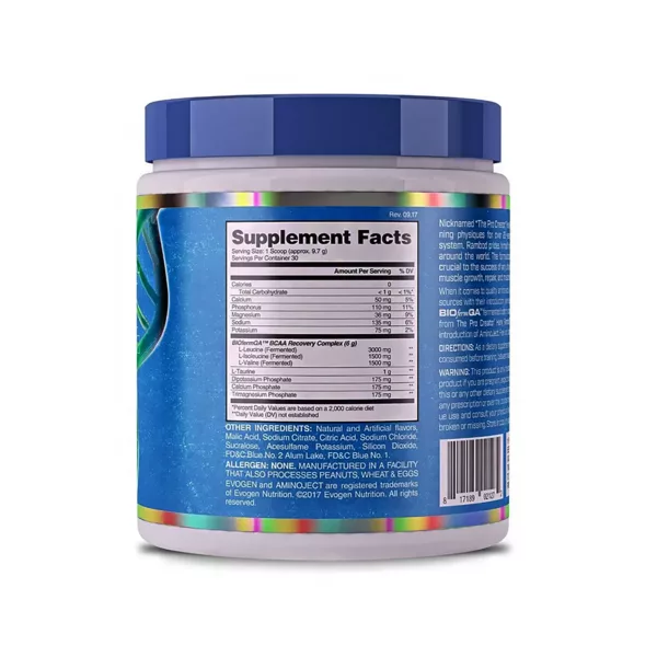 Evogen AminoJect BCAA, Vegan Fermented Plant Based BCAA, Glutamine, & Citrulline Powder